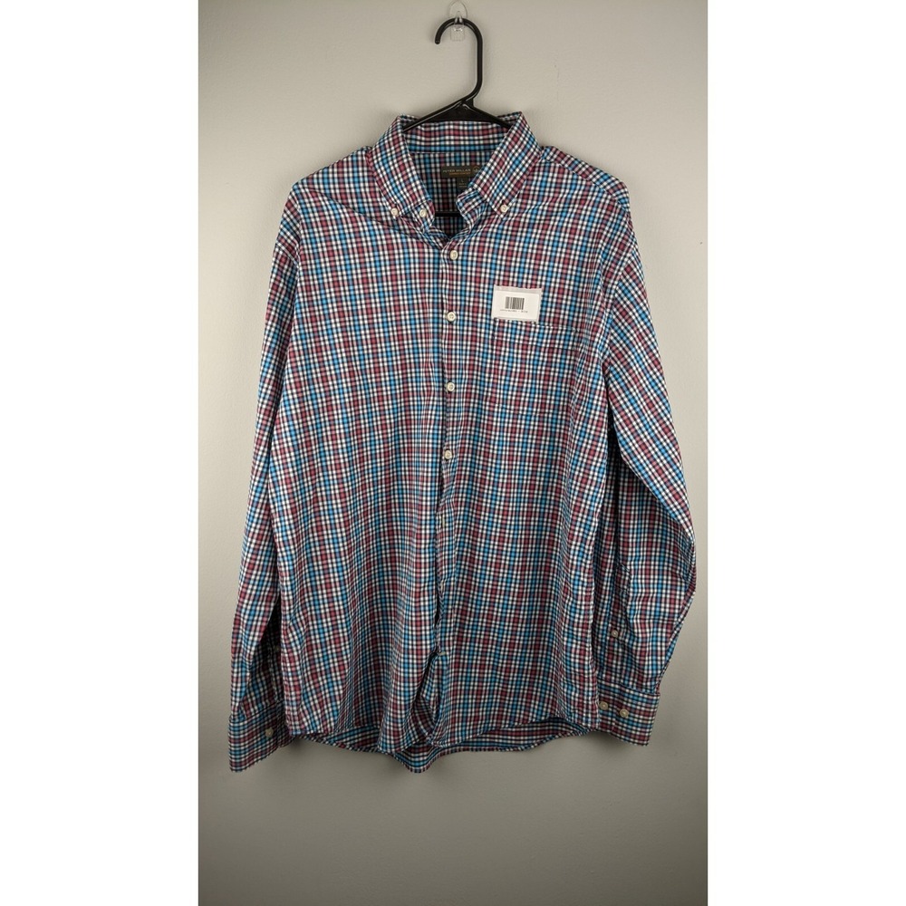 Peter Millar Summer Comfort Button-Down Shirt - Multi-Color Plaid - Size XL